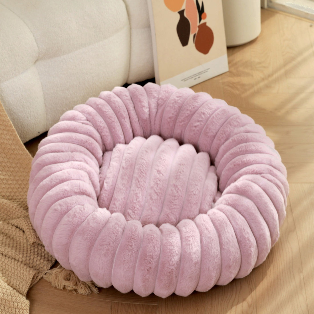 Pet Plush Round Winter Warm Nest Bed Kennel