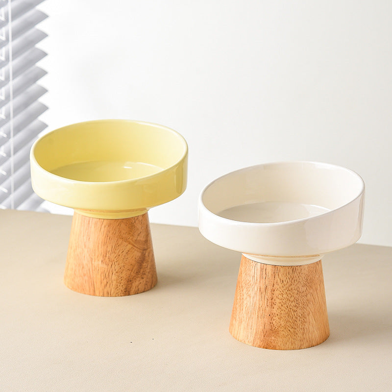 Pet Ceramic Elevated Feeding Bowl Food Water Dish