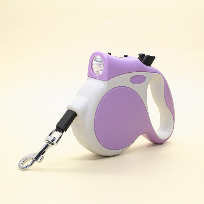 Retractable Pet Leash With Light And Rope Lead