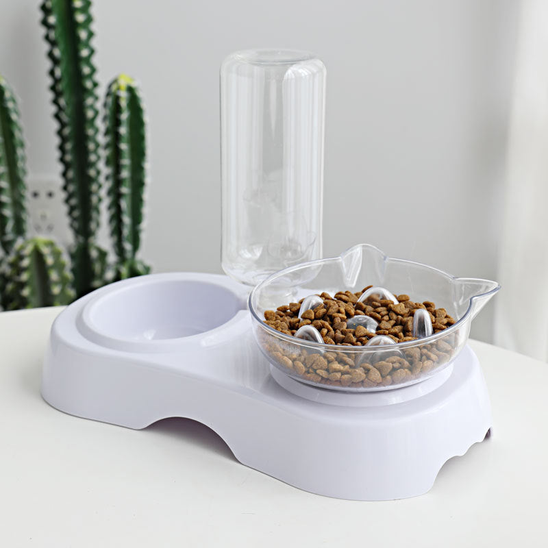 Transparent Plastic Feeding Drinking Pet Bowl