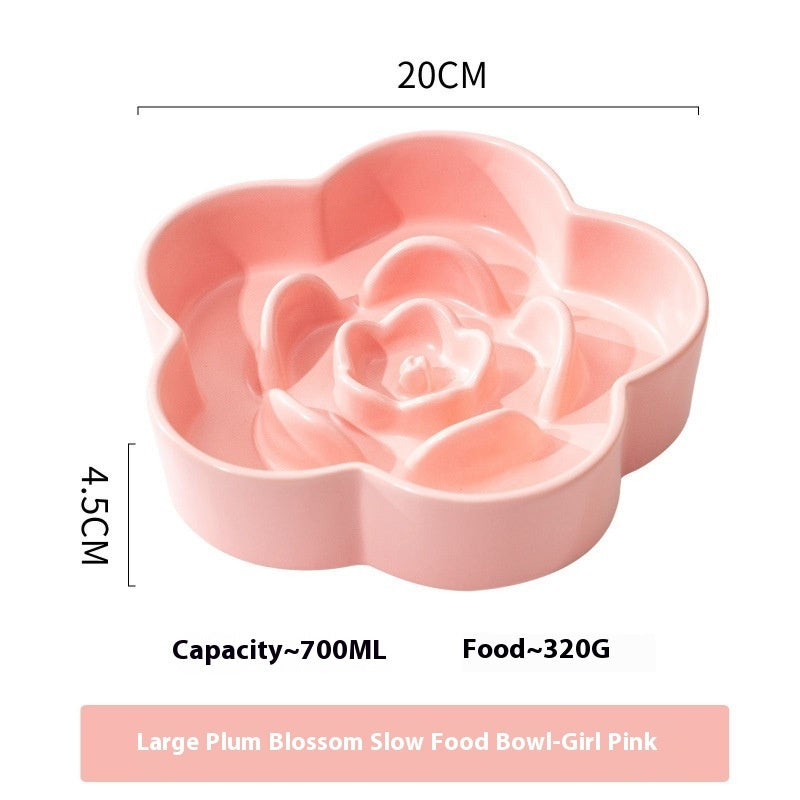 Ceramic Pet Slow Feeding Bowl Anti Gulp Design