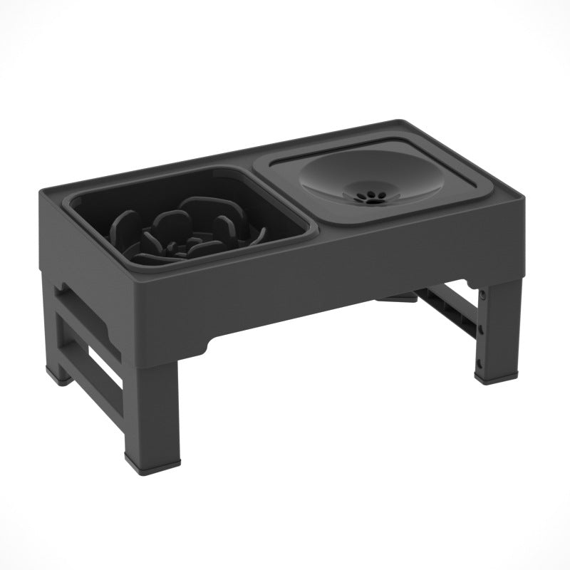 Adjustable Height Stainless Double Bowl Elevated Pet Feeder
