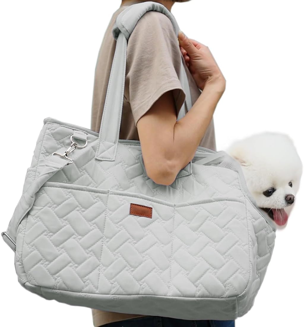 Breathable Mesh Pet Carrier Tote With Storage Pockets