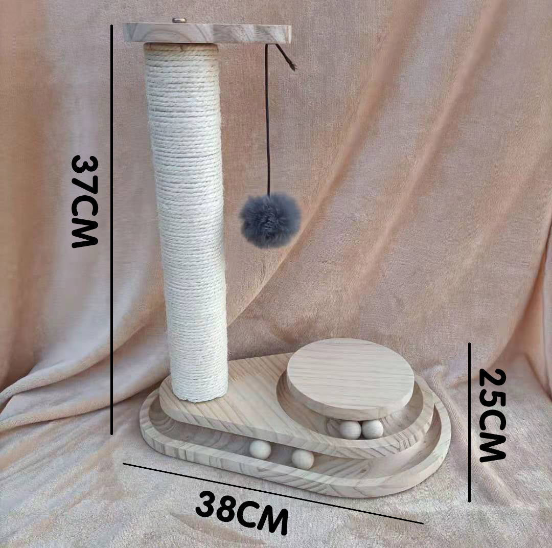 Solid Wood Turntable Bite Resistant Interactive Pet Toy Supplies