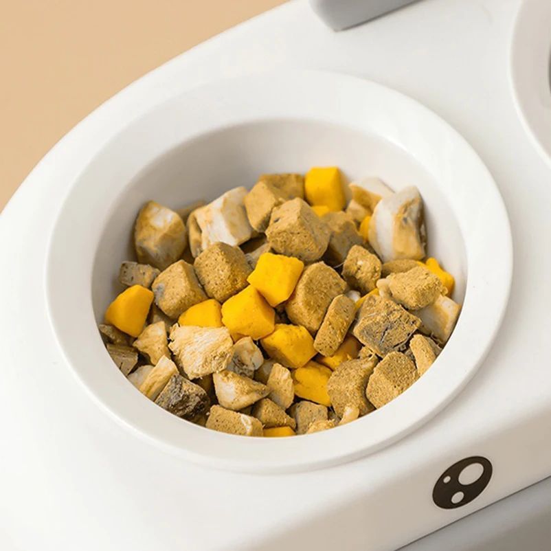Pet Duck Design Double Bowl Feeding Tray Water Food Feeder