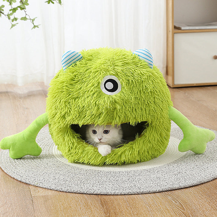 Pet Calming Fluffy Round Bed Machine Washable Non Slip