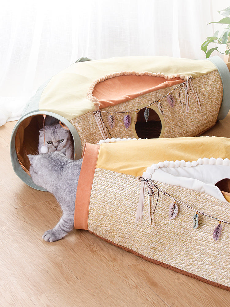 Net Style Rolling Tunnel Drilling Hole Interactive Pet Toy Supplies
