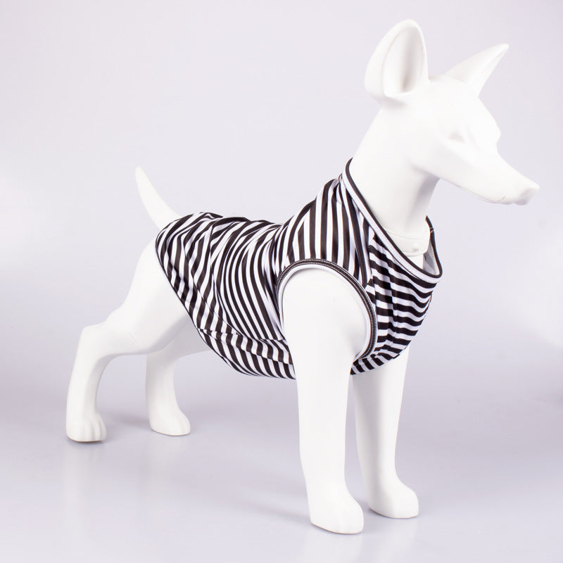 Striped Crew Neck Tank Top Pet Apparel