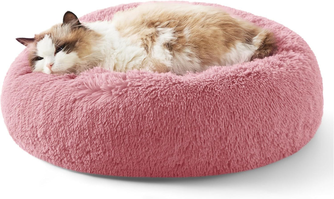 Solid Color Non Slip Plush Round Pet Bed Cushion