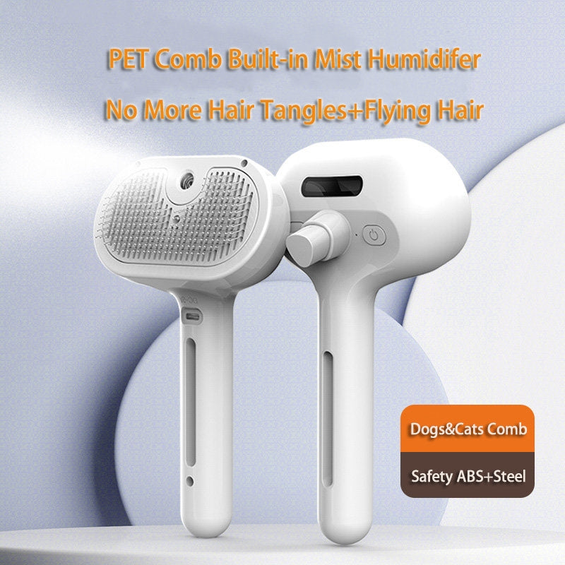 Self Cleaning Pet Grooming Comb With Mist Spray Tool