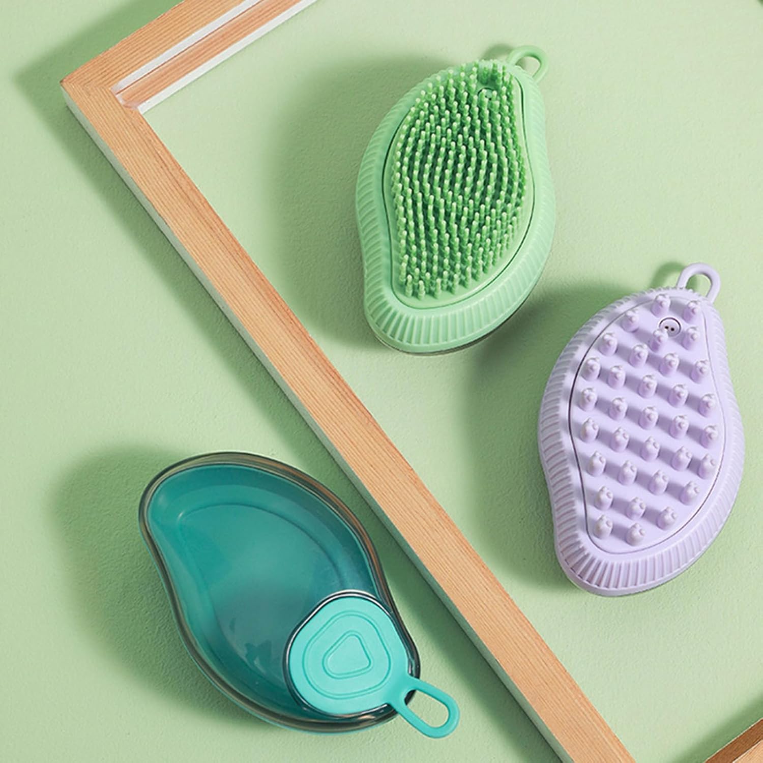 Silicone Shampoo Dispenser Bath Massage Grooming Pet Brush