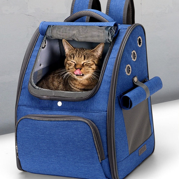 Foldable Breathable Pet Backpack Carrier Travel Bag