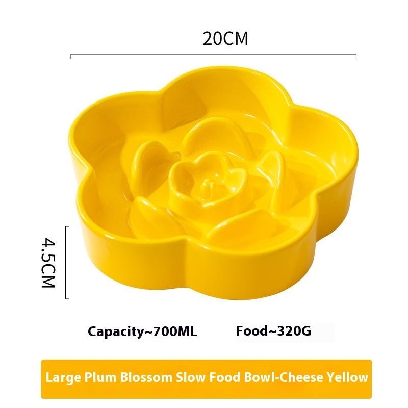Ceramic Pet Slow Feeding Bowl Anti Gulp Design