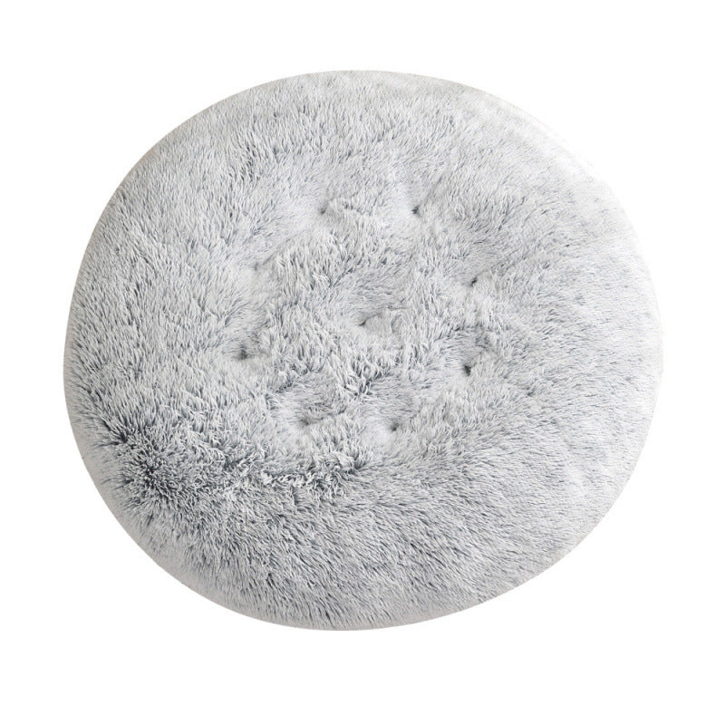 Plush Round Pet Bed Warm Sleeping Mat Cushion