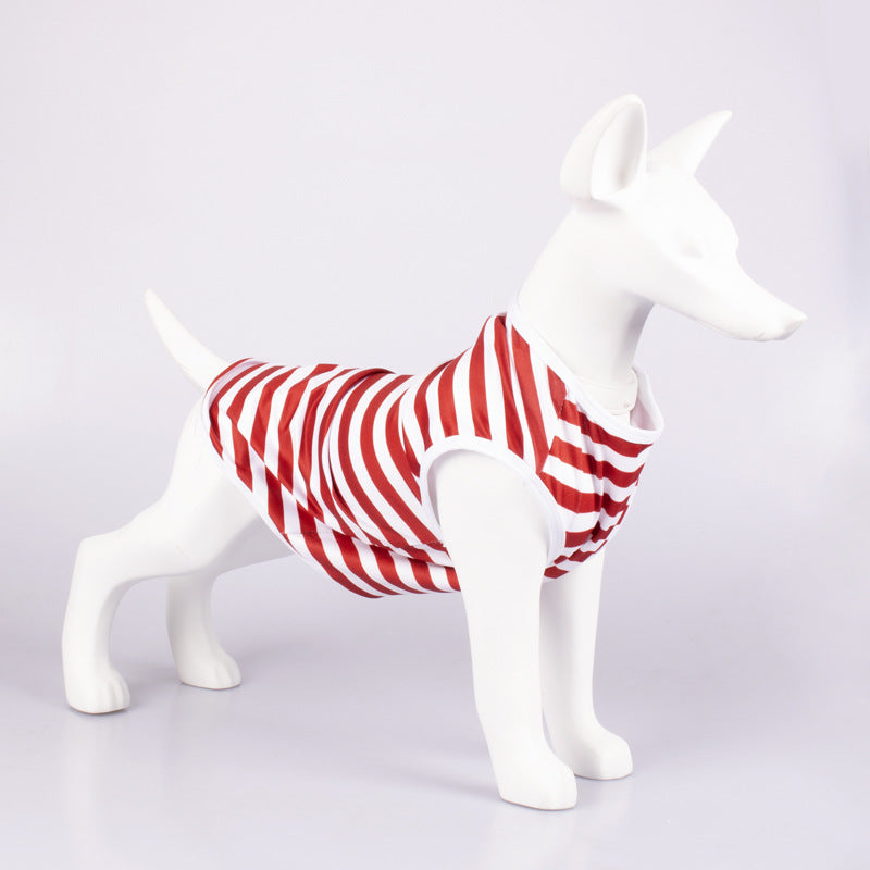 Striped Crew Neck Tank Top Pet Apparel