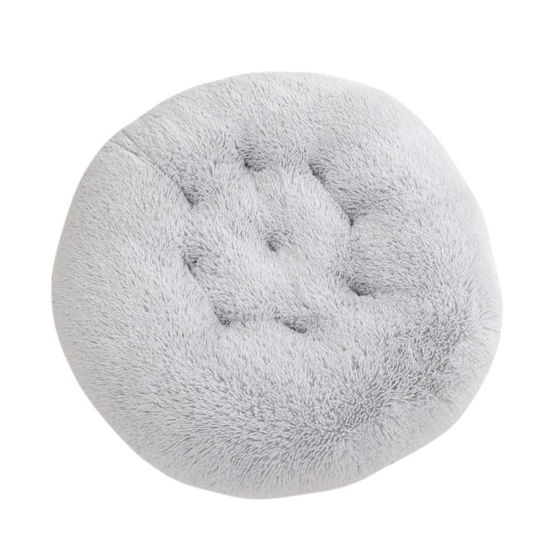 Plush Round Pet Bed Warm Sleeping Mat Cushion