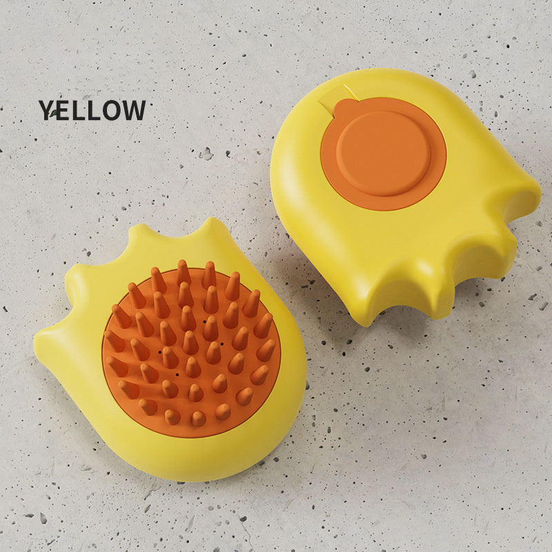 Pet Bath Massage Brush With Shampoo Dispenser Grooming Tool