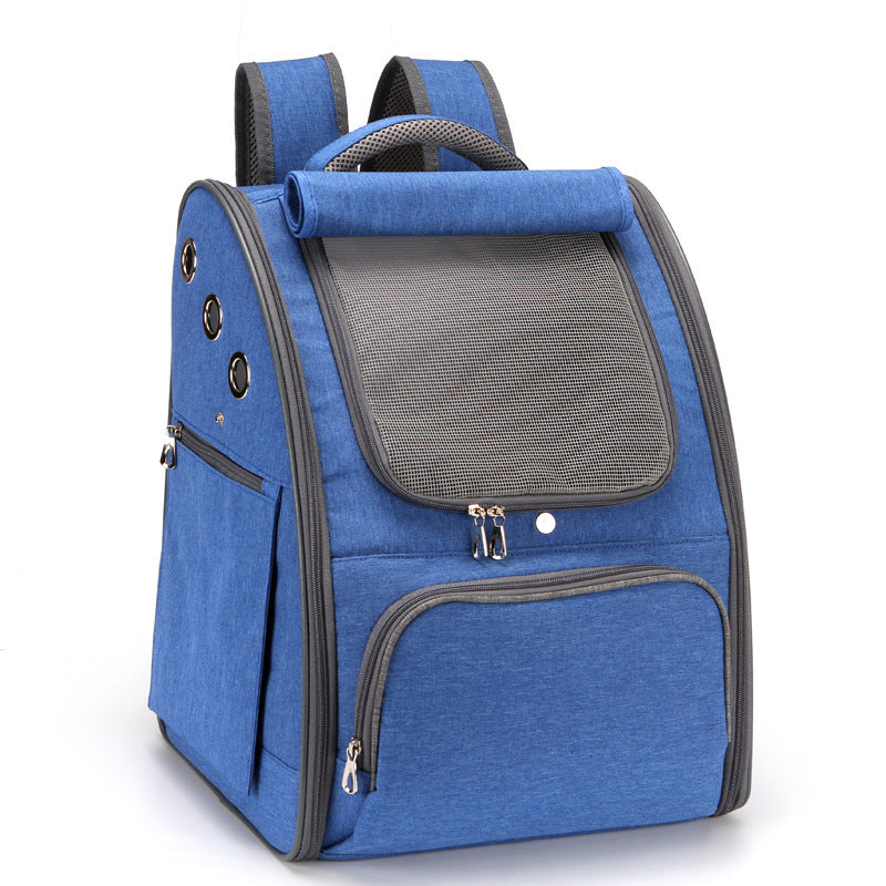 Foldable Breathable Pet Backpack Carrier Travel Bag