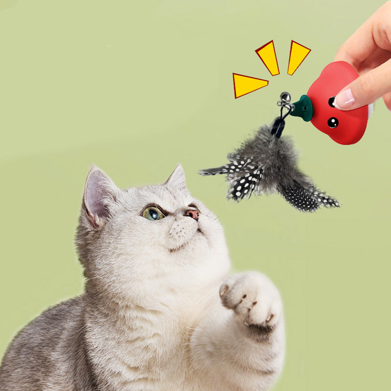 Suction Cup Retractable Wand Teaser Exercise Interactive Pet Toy