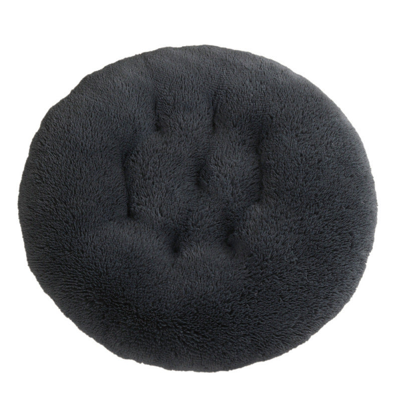 Plush Round Pet Bed Warm Sleeping Mat Cushion