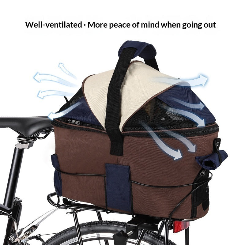 Foldable Canvas Pet Rear Seat Carrier Bag