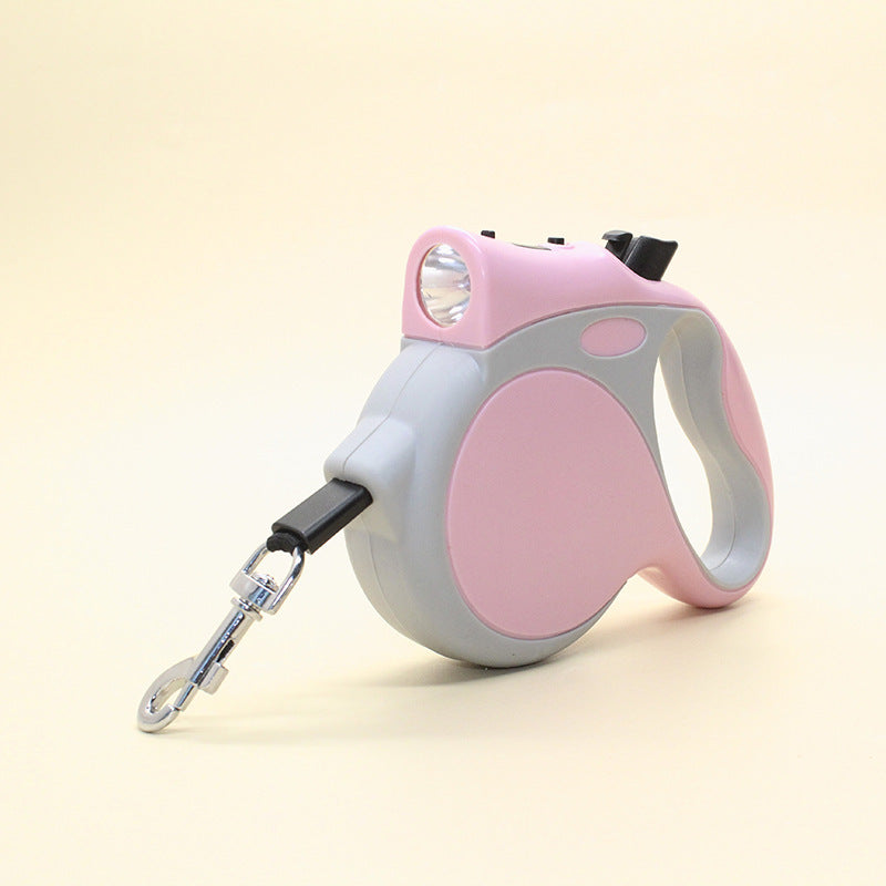 Retractable Pet Leash With Light And Rope Lead