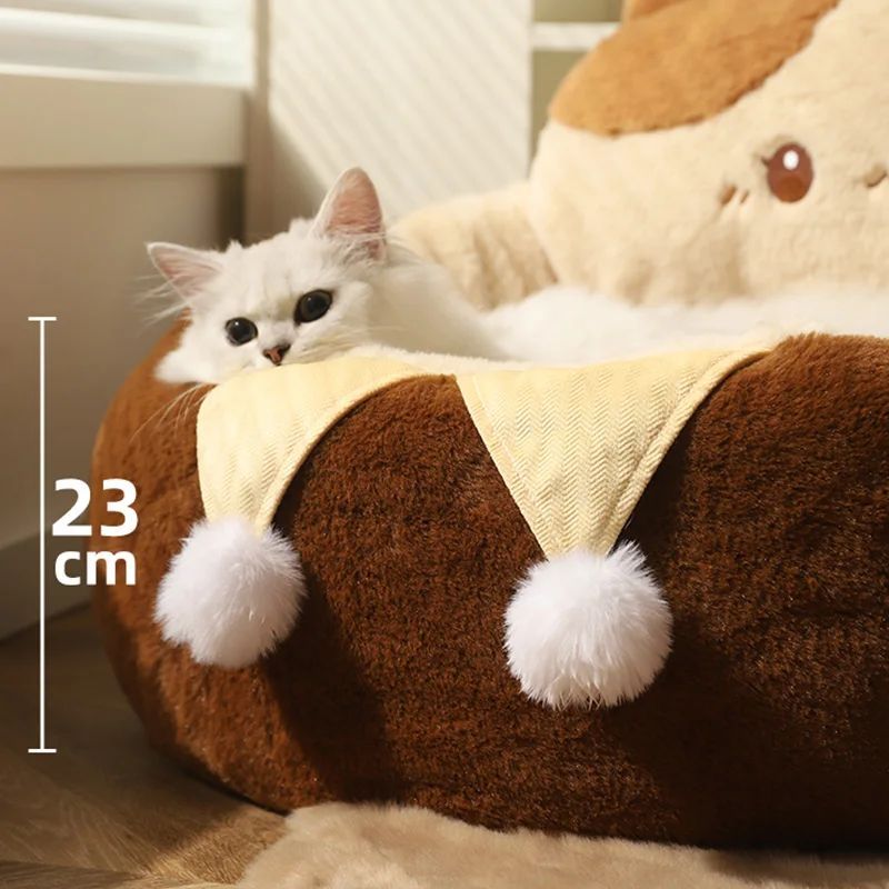 Pet Round Sofa Style Winter Warm Sleep Cushion Bed