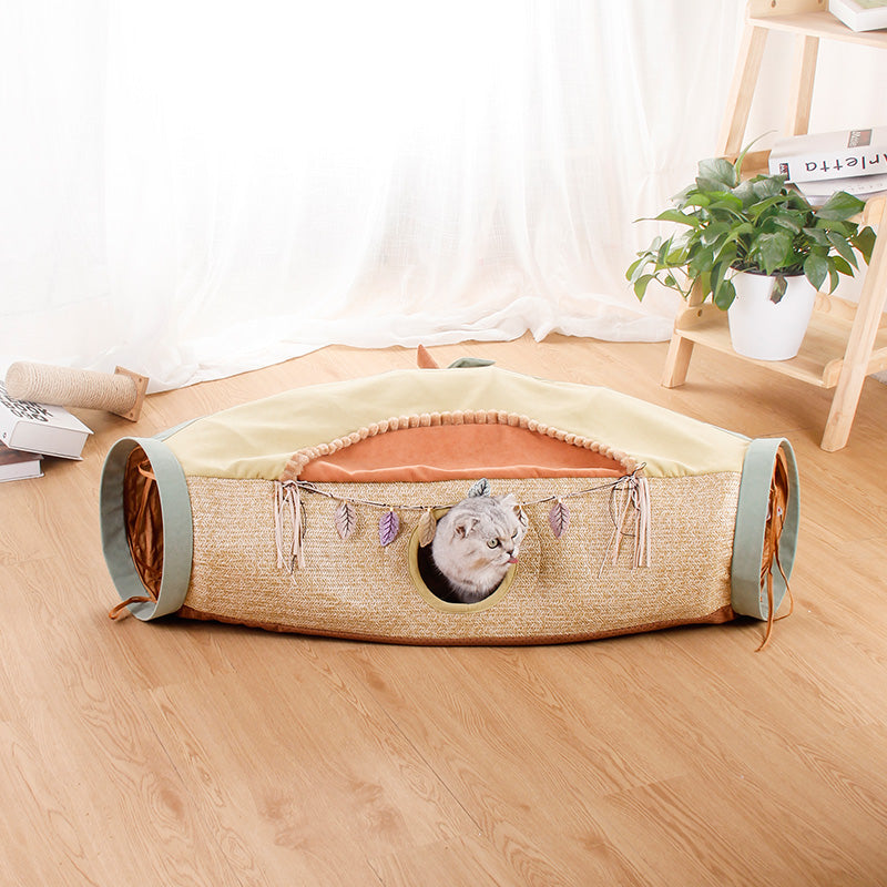 Net Style Rolling Tunnel Drilling Hole Interactive Pet Toy Supplies