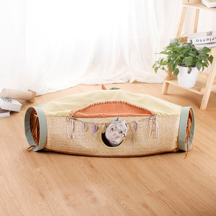 Net Style Rolling Tunnel Drilling Hole Interactive Pet Toy Supplies