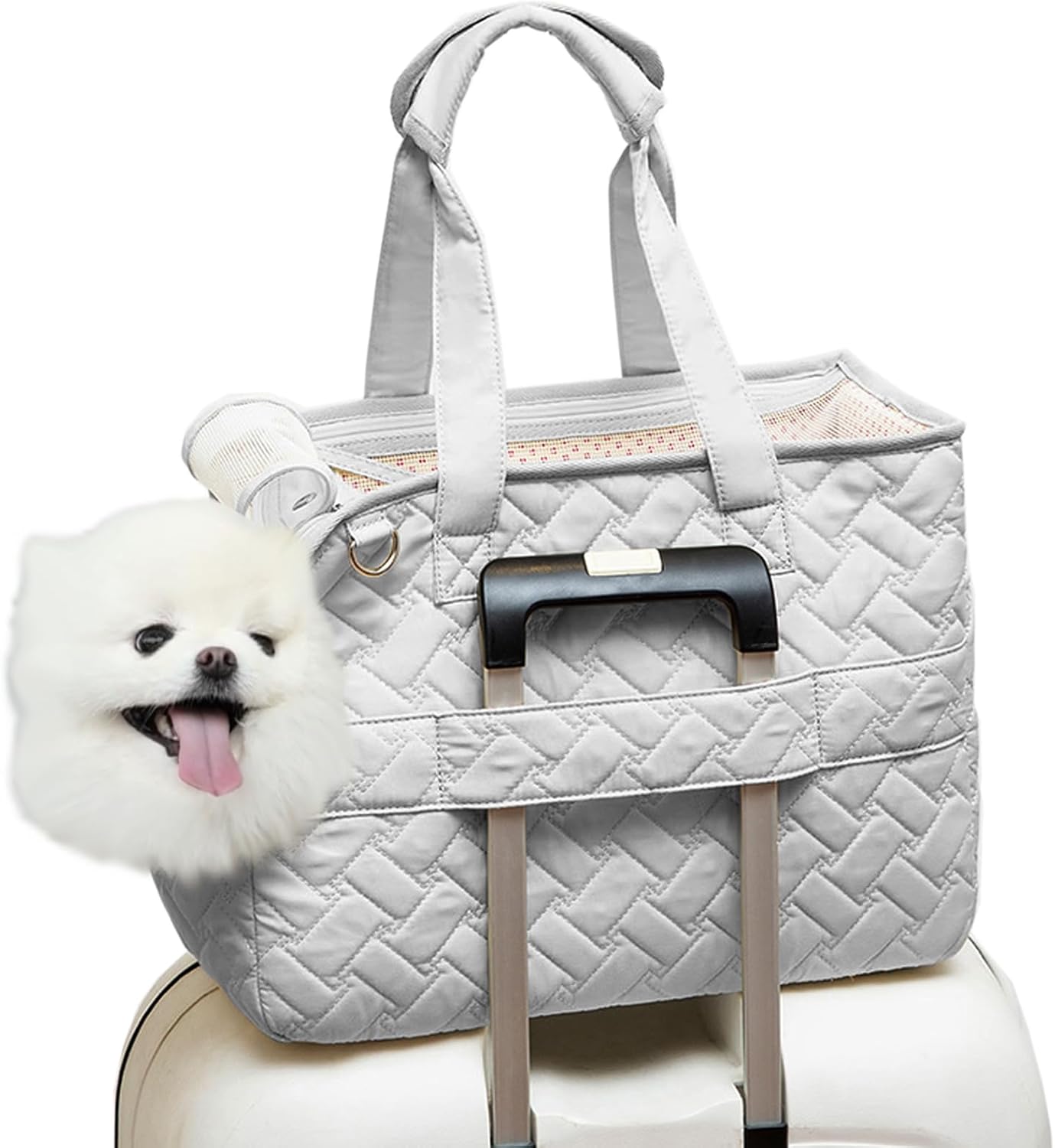 Breathable Mesh Pet Carrier Tote With Storage Pockets