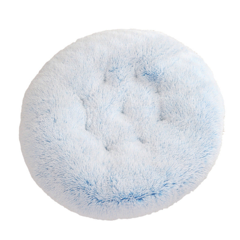 Plush Round Pet Bed Warm Sleeping Mat Cushion