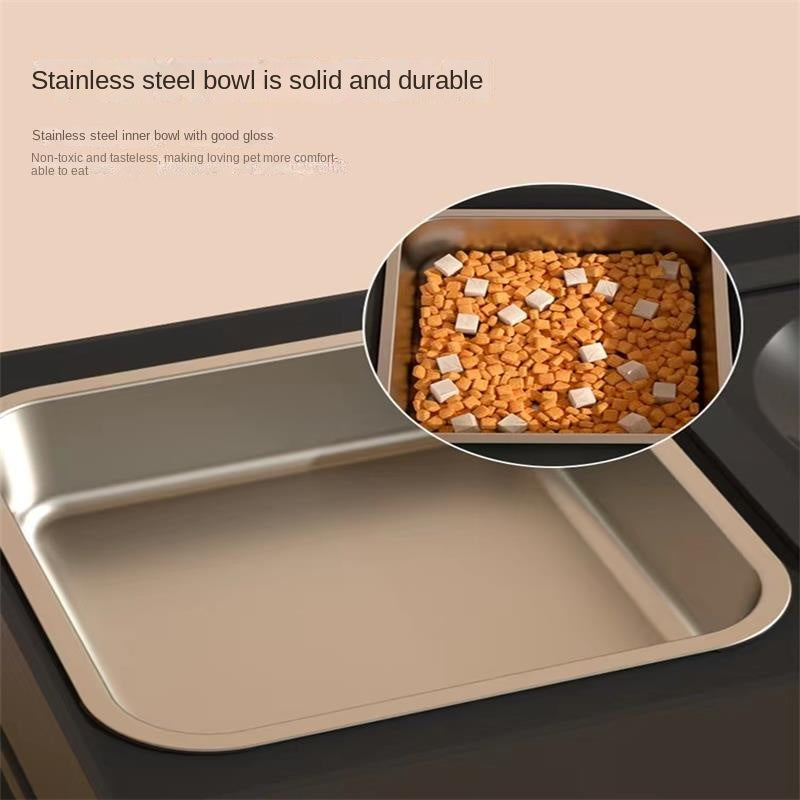 Adjustable Height Stainless Double Bowl Elevated Pet Feeder