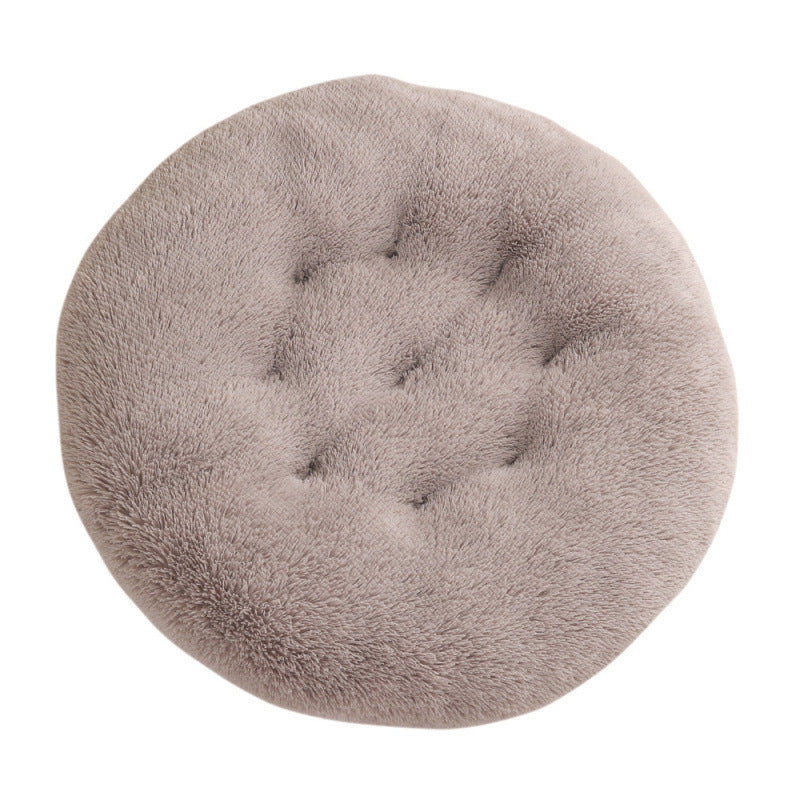 Plush Round Pet Bed Warm Sleeping Mat Cushion