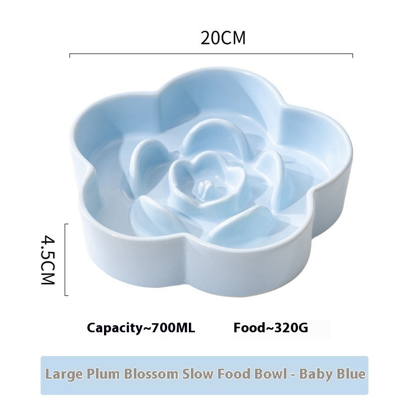 Ceramic Pet Slow Feeding Bowl Anti Gulp Design