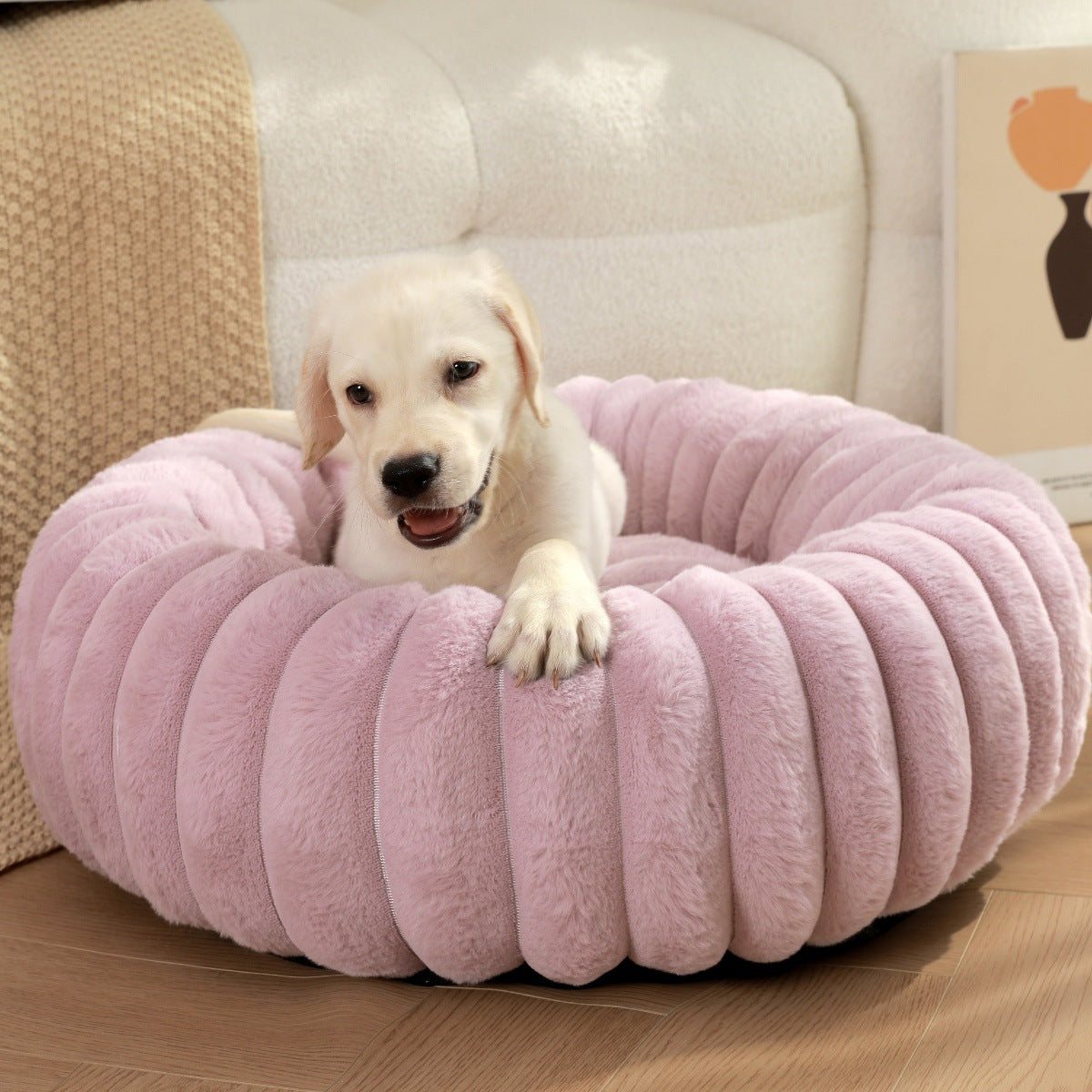 Pet Plush Round Winter Warm Nest Bed Kennel