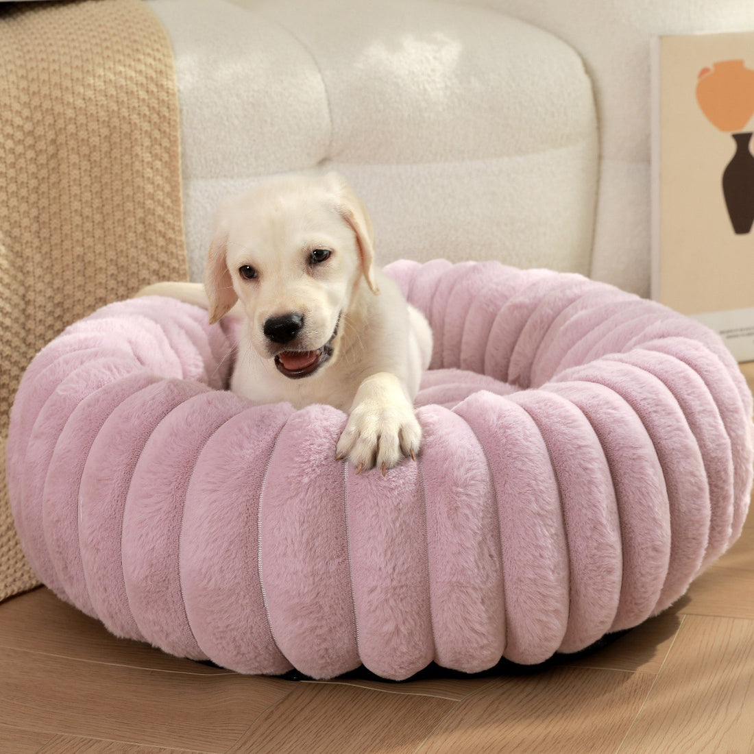 Pet Plush Round Winter Warm Nest Bed Kennel