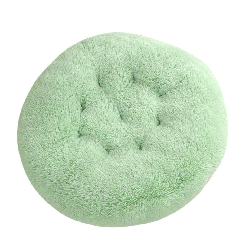 Plush Round Pet Bed Warm Sleeping Mat Cushion