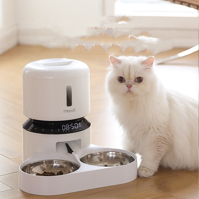 Capsule Automatic Double Bowl Pet Feeder