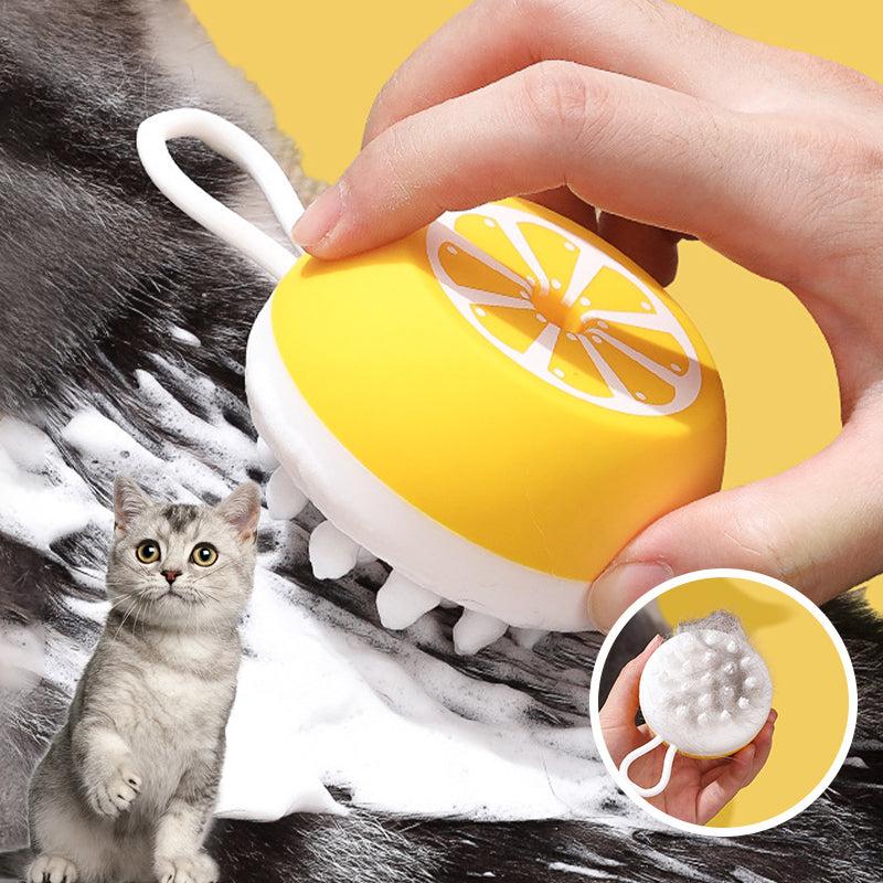 2 In 1 Silicone Bath Massage Grooming Pet Cleaning Tool