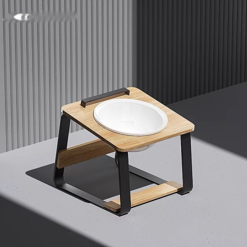 Ceramic Double Pet Bowl Elevated Feeding Water Station