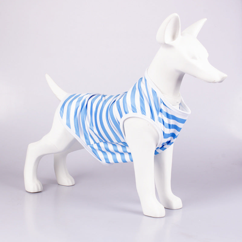 Striped Crew Neck Tank Top Pet Apparel