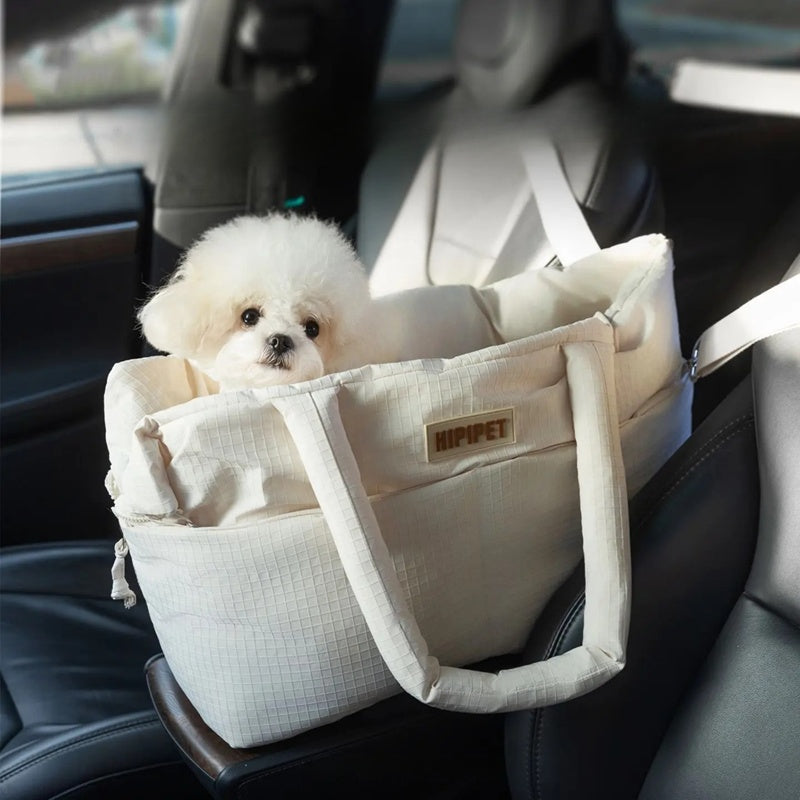Portable Pet Car Seat With Safety Leash Travel Carrier