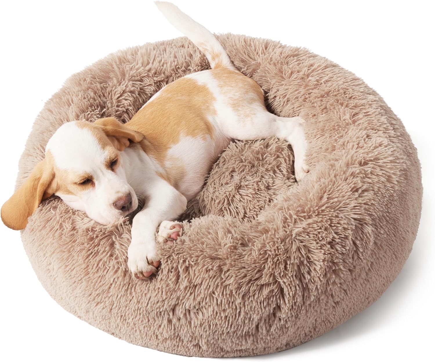 Solid Color Non Slip Plush Round Pet Bed Cushion