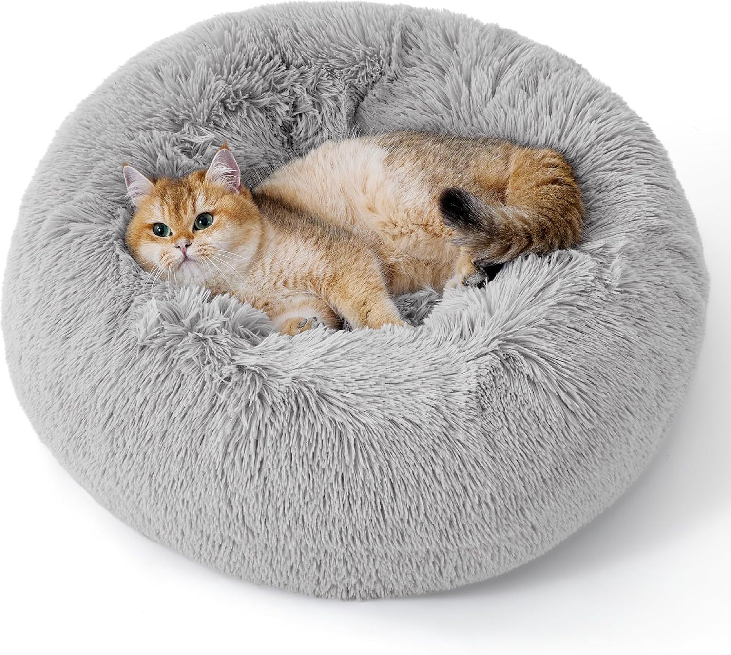 Solid Color Non Slip Plush Round Pet Bed Cushion