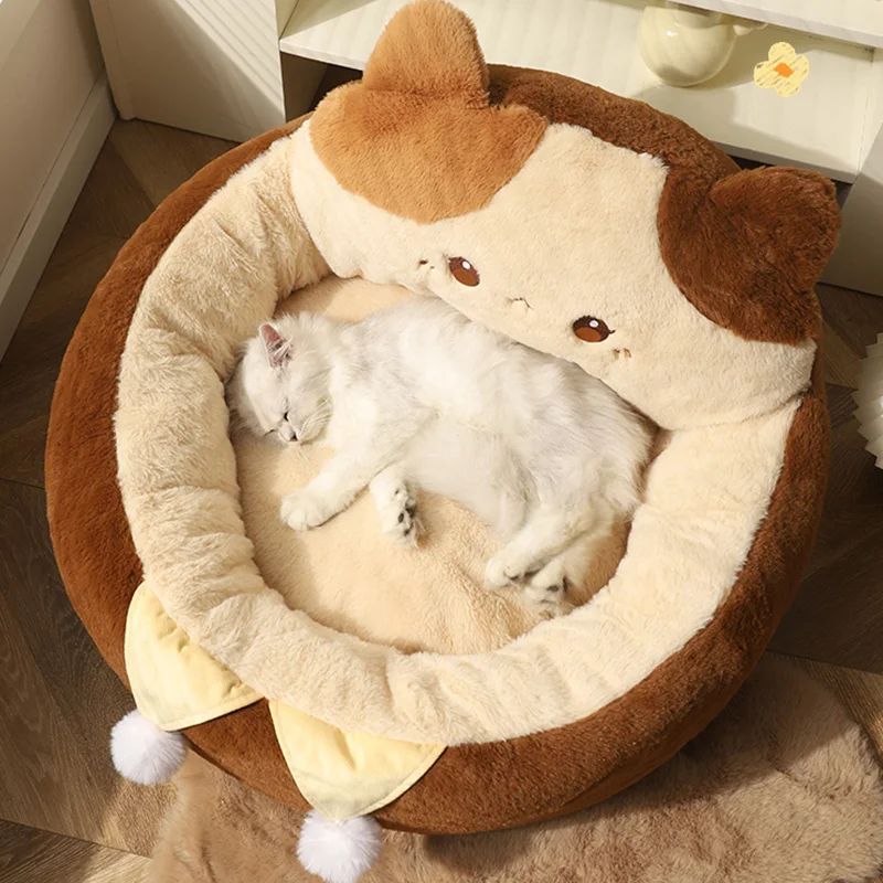 Pet Round Sofa Style Winter Warm Sleep Cushion Bed