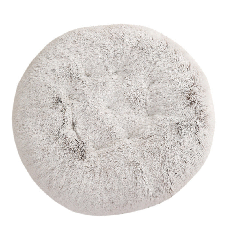 Plush Round Pet Bed Warm Sleeping Mat Cushion