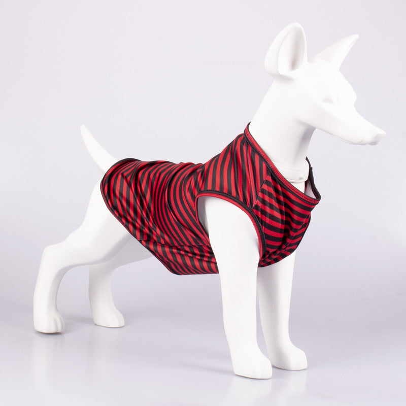 Striped Crew Neck Tank Top Pet Apparel