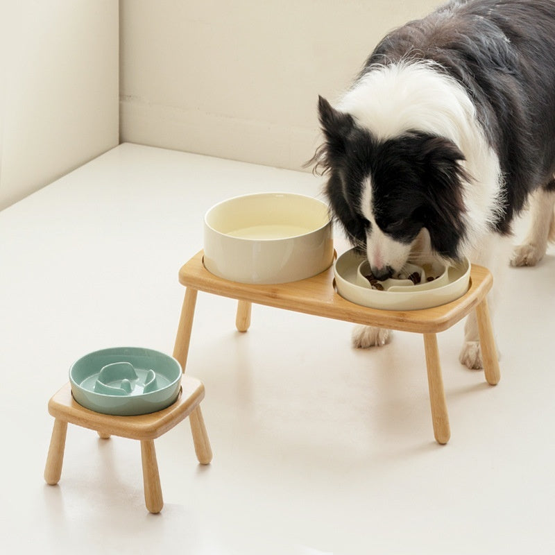 Ceramic Pet Slow Feeding Anti Choking Tip Proof Bowl
