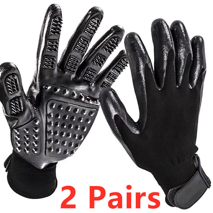 Pet Grooming Glove Soft Rubber Hair Removal Massage Tool